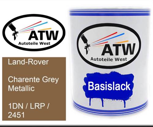Land-Rover, Charente Grey Metallic, 1DN / LRP / 2451: 1L Lackdose, von ATW Autoteile West.